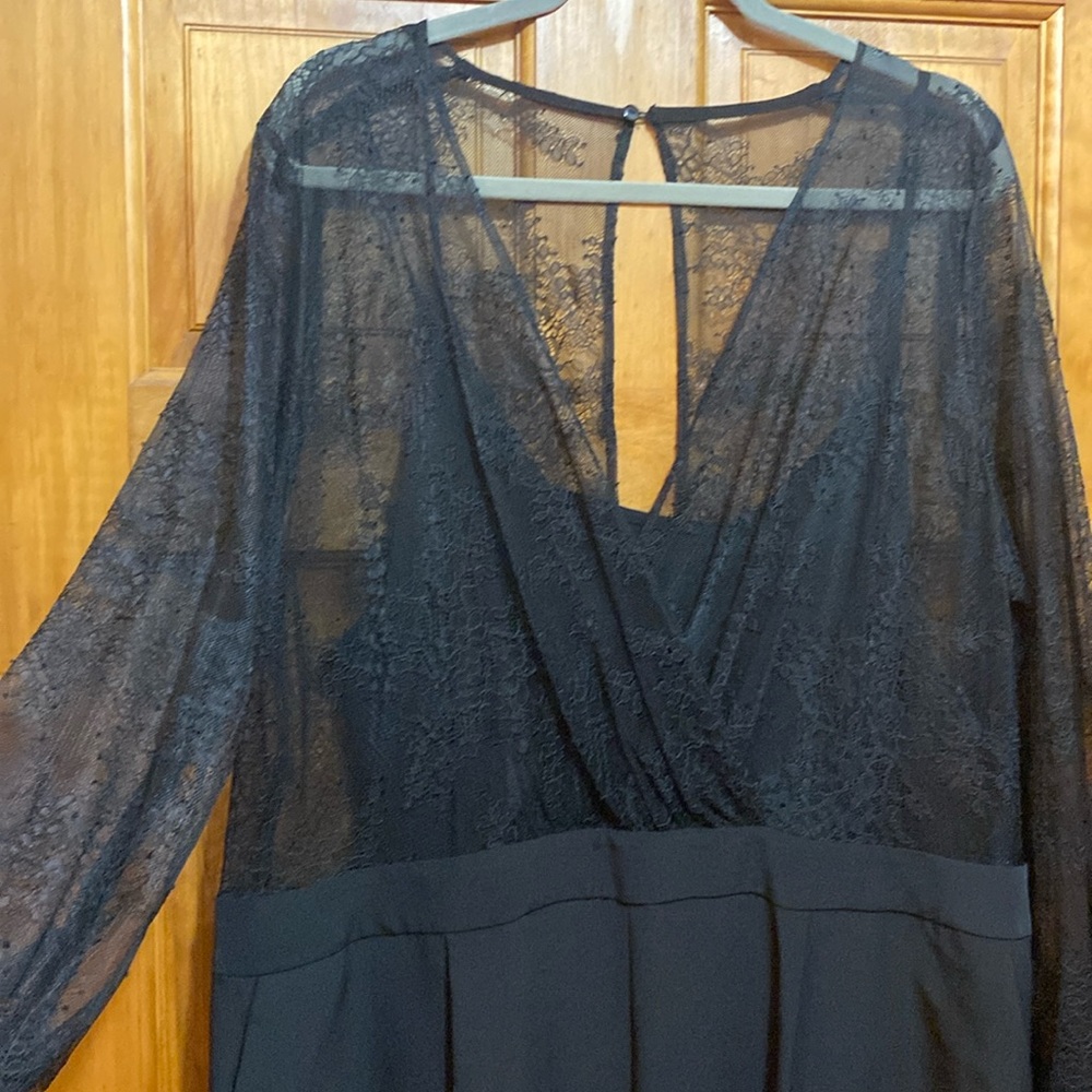 H&M black long sleeve jumpsuit